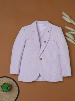 RIDOKIDZ - Boys Purple Single Breasted Self Design Blazer