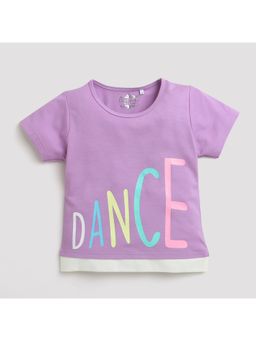 TINY GIRL - Half Sleeves Dance Printed Top- Lavender