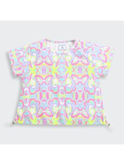 TINY GIRL - Half Sleeves AII over Printed Top- Pink