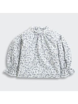 TINY GIRL - Full Sleeves Floral Printed Top- Off White