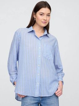 GAP - Women Striped Blue Shirt