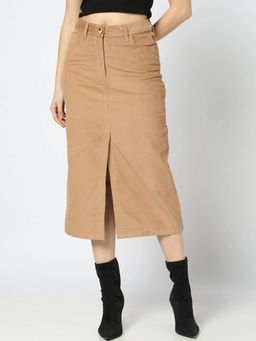 GAP - Women Brown High Rise Straight Fit Skirt