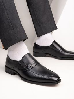 Alberto Torresi - Genuine Leather Black Slip On Formal Moccasins