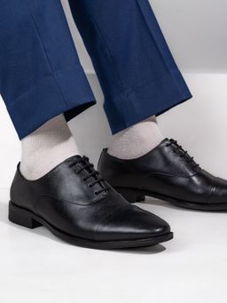 Alberto Torresi - Genuine Leather Toe Cap Black Formal Shoes