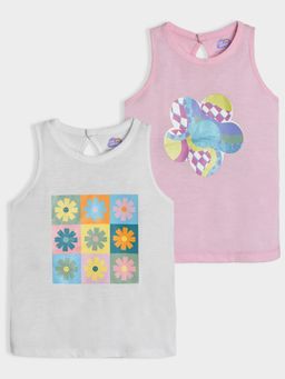 Mi Arcus - Multi-Color Round Neck Sleeveless T-Shirt (Pack of 2)