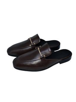 SHUTIQ - Babouche Cocoa Brown Lather Mules
