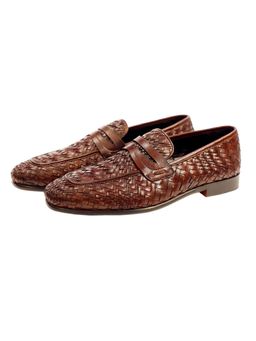 SHUTIQ - Barek T-Bar Brown Lather Loafers