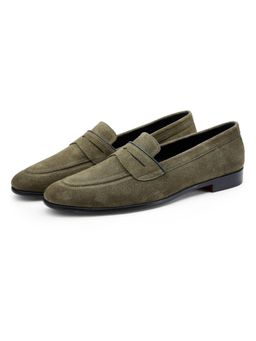 SHUTIQ - Basil Rawhide Green Lather Loafers
