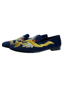 SHUTIQ - Bonzai Sapphire Blue Velvet Loafers