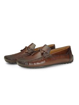 SHUTIQ - Coenn Cocoa Brown Lather Loafers