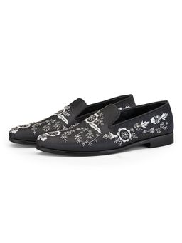 SHUTIQ - Maroush Black Silk Loafers