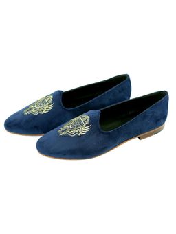SHUTIQ - Velour Mojri Blue Shoes