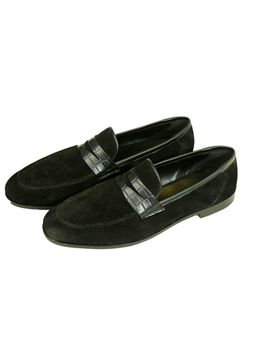 SHUTIQ - Russet Rawhide with Croco Bar Green Shoes