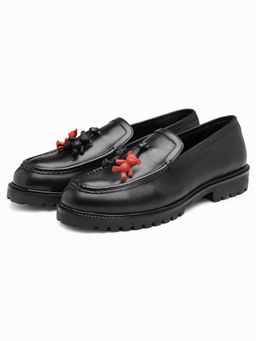 SHUTIQ - Teddy Coal Lather Loafers