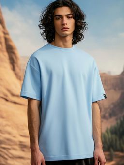 Bewakoof - Men's Blue Oversized T-shirt