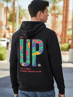 Bewakoof - Men's Black Dont Grow Up Graphic Printed Hoodies