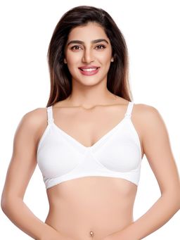Juliet - Womens Nursing Seamless Boost Bra Mold Feed White