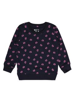 Bodycare - Girls Printed Sweat Shirt - Navy