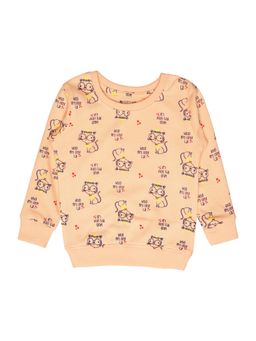 Bodycare - Girls Printed Sweat Shirt - Lite Peach
