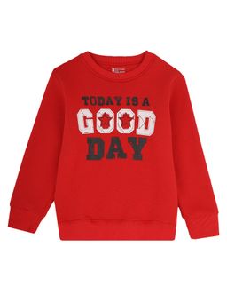 Bodycare - Proteens Boys Sweat Shirt Round Neck Full Sleeves Solid Red Poppy