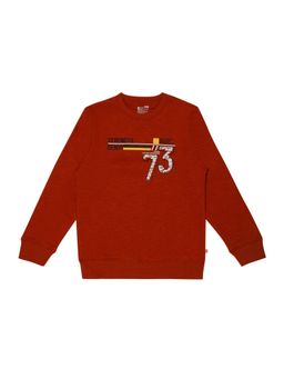 Bodycare - Boys Round Neck Full Sleeves Solid Sweat Shirt - Rust