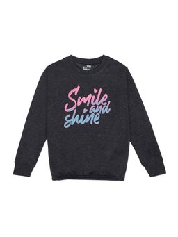 Bodycare - Girls Round Neck Full Sleeves Sweat Shirt - Anthra Melange