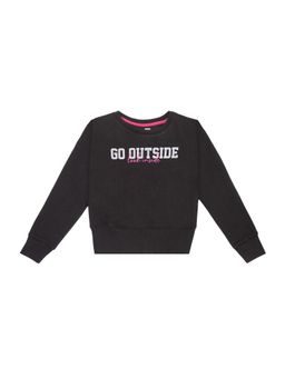 Bodycare - Girls Round Neck Full Sleeves Sweat Shirt - Black