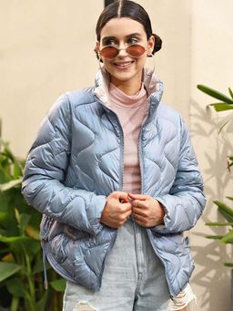 STREET 9 - Blue Quilted Puffer Jacket