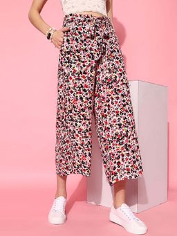 STREET 9 - Multi-Color Floral Printed Culottes with Belt