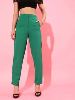STREET 9 - Green Mid Waist Trouser