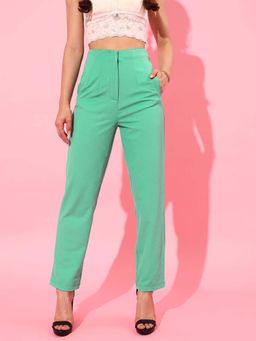 STREET 9 - Green Mid Waist Trouser