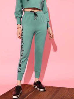 STREET 9 - Green Typography Joggers