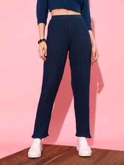 STREET 9 - Navy Blue Knitted Trouser