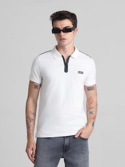 Jack & Jones - White Slim Fit Polo T-Shirt