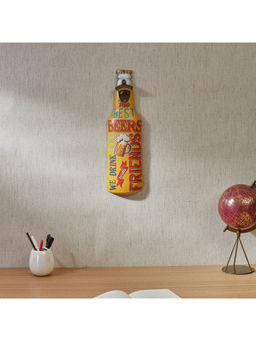 HomeTown - Route 66 Metal Beer Bottle Wall Decor In Yellow