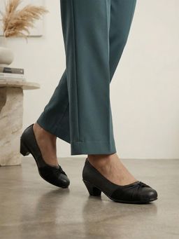 SHOE BEE - Women Black Synthetic Pumps
