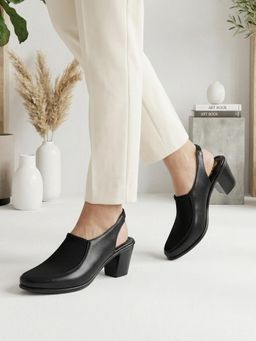 SHOE BEE - Women Black Synthetic Heels