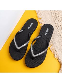 Toucantoes - Shimmer Women’s Comfort Flip Flops - Black