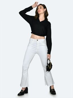 Zink London - Womens Black Solid Top