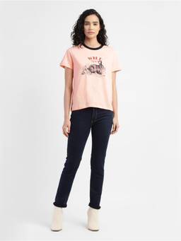 Levi's - Women Red Tab Graphic Print Crew Neck Tshirt