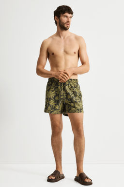 H&M - Men Green Patterned Swim Shorts