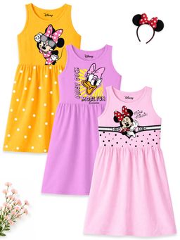 Kuchipoo - Multi-Color Character Round Neck Dresses (Pack of 3)