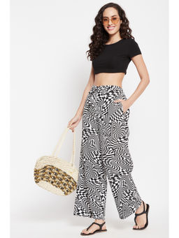 Clovia - Crepe Print Me Pretty Flared Pants-Multi-Color