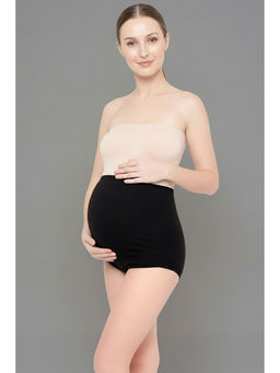 Clovia - Cotton Maternity High Waist Hipster-Black