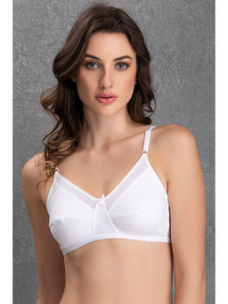 Clovia - Cotton Solid Non-Padded Full Cup Wire Free Everyday Bra - White