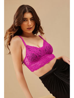 Clovia - Lace Padded Non-Wired Bralette - Purple