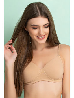 Clovia - Cotton Padded Non-Wired T-Shirt Bra - Nude