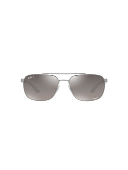 Ray-Ban - Gunmetal Sunglasses (0RB3701-Rectangle-Silver Frame-Grey Lens-59: 59 mm)