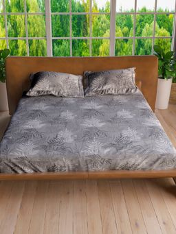 LABHAM - Granite Pure Cotton King Size Printed Bedsheet with Pillow Covers (Set of 3)