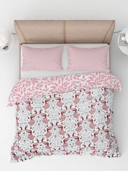 LABHAM - Pink Pure Cambric Cotton Reversible Printed Single Bed Dohar